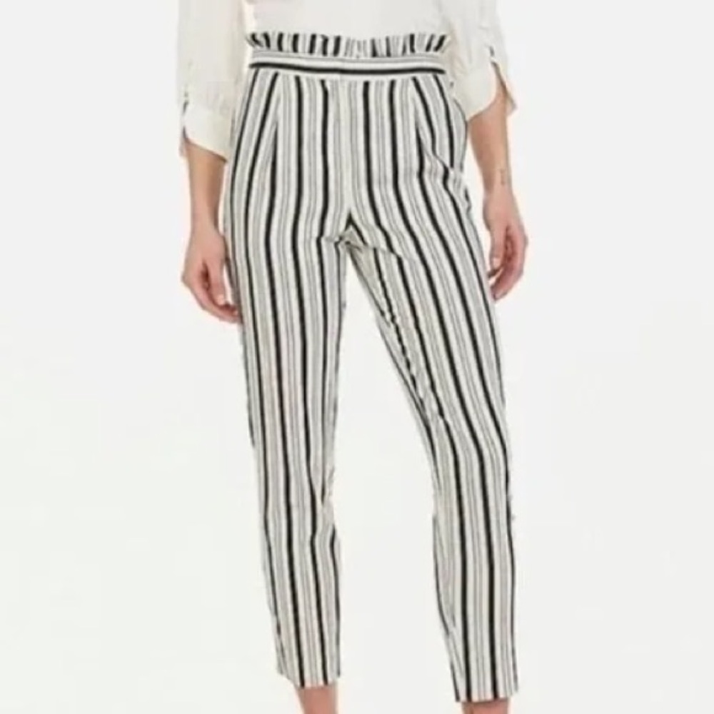 Express Ankle High Rise Striped Pants 2R